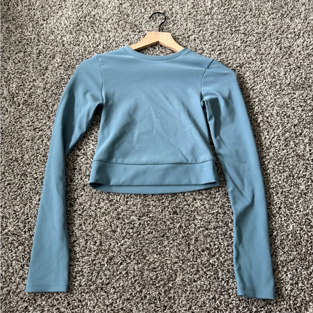 Women's Blue athletic Long Sleeve Top